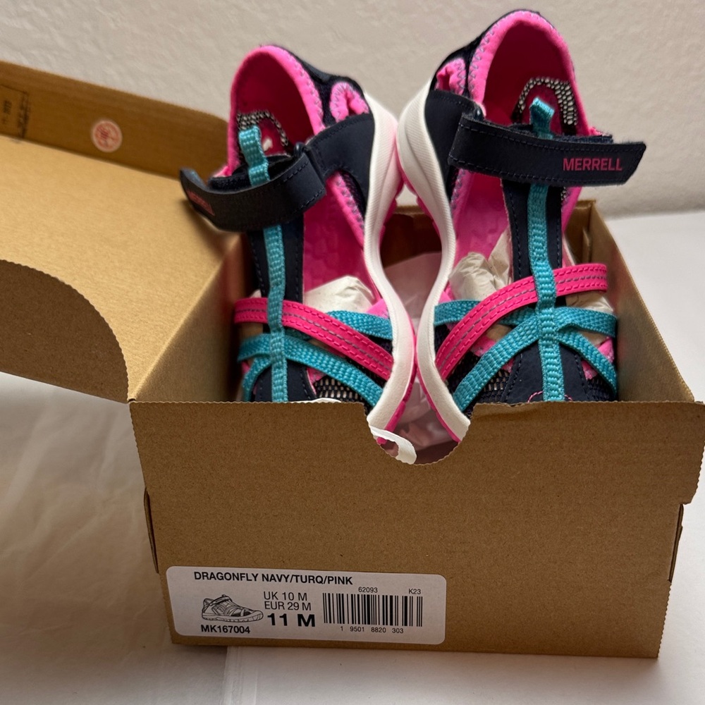 Merrell Kids' Sandals in Navy, Pink, and Turquoise
